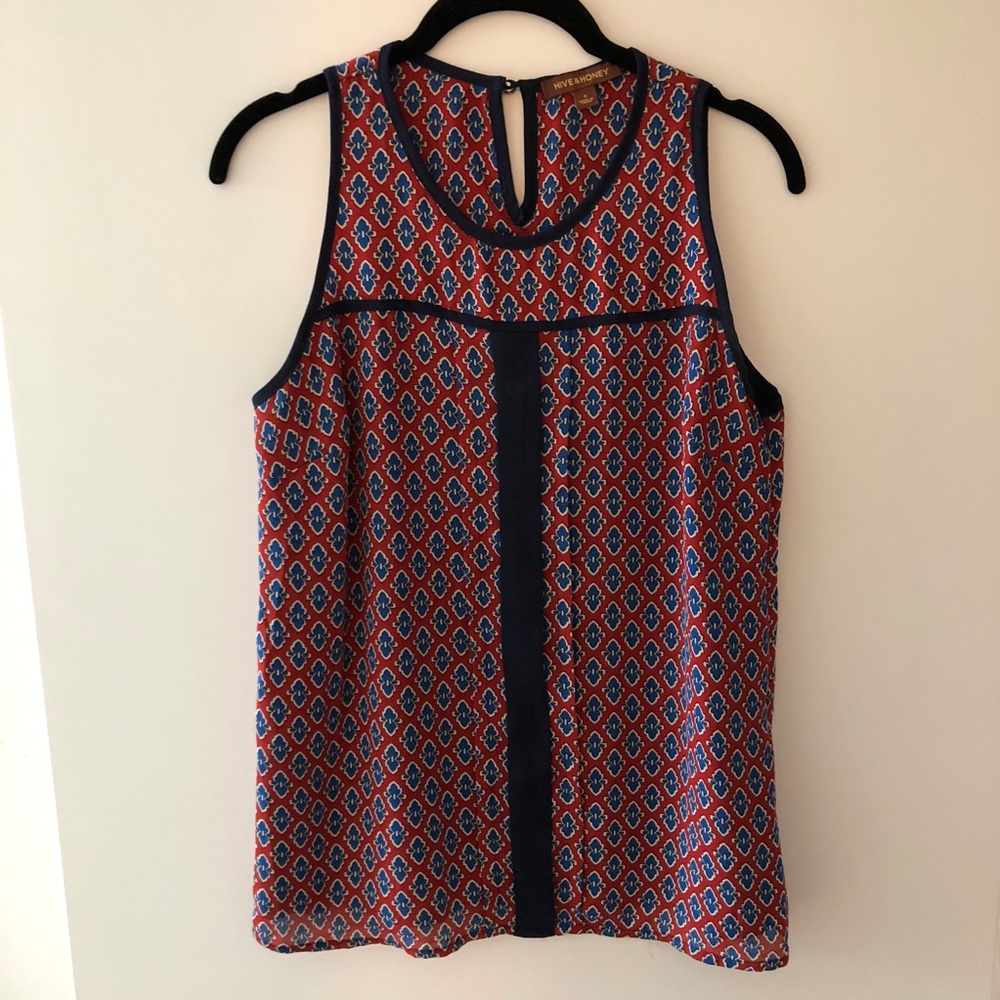 (2/$20) Hive & Honey Red/Blue Top